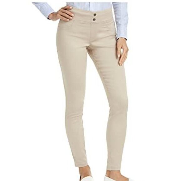 L397 Hue Pebble Tan Smoothing Denim Leggings - Picture 1 of 3